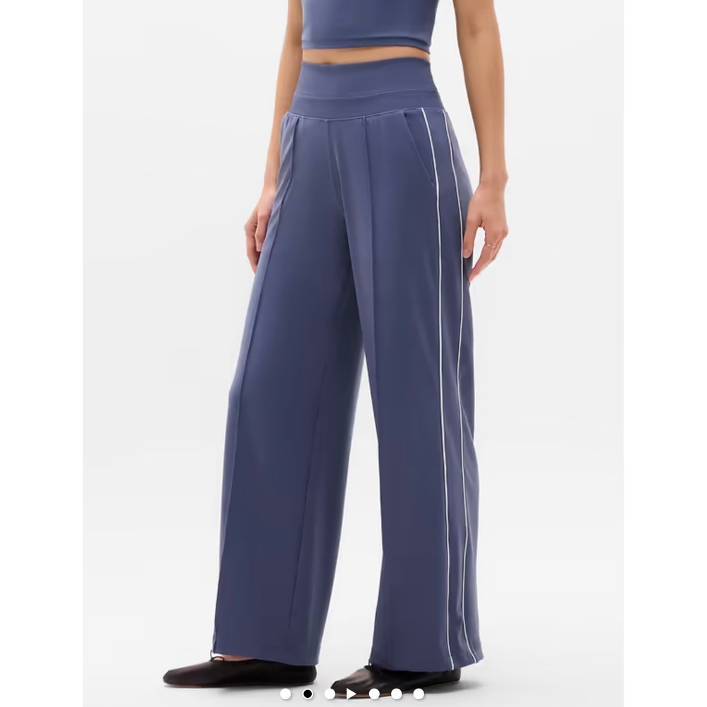 Athleta Women's Venice High Rise Track Stripe Wide Leg Pants Sz XL